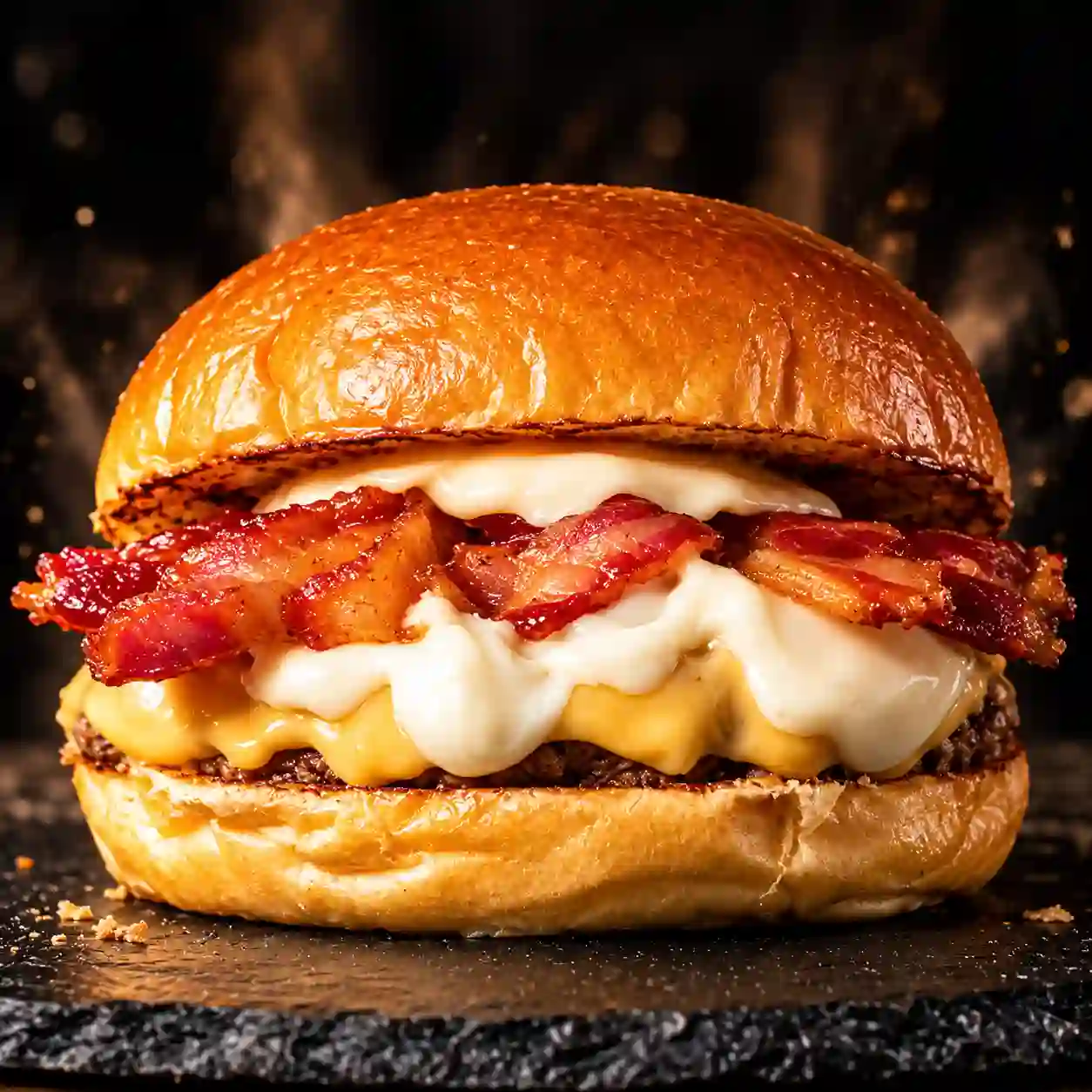 X Bacon — hambúrguer com cheddar, bacon e picles